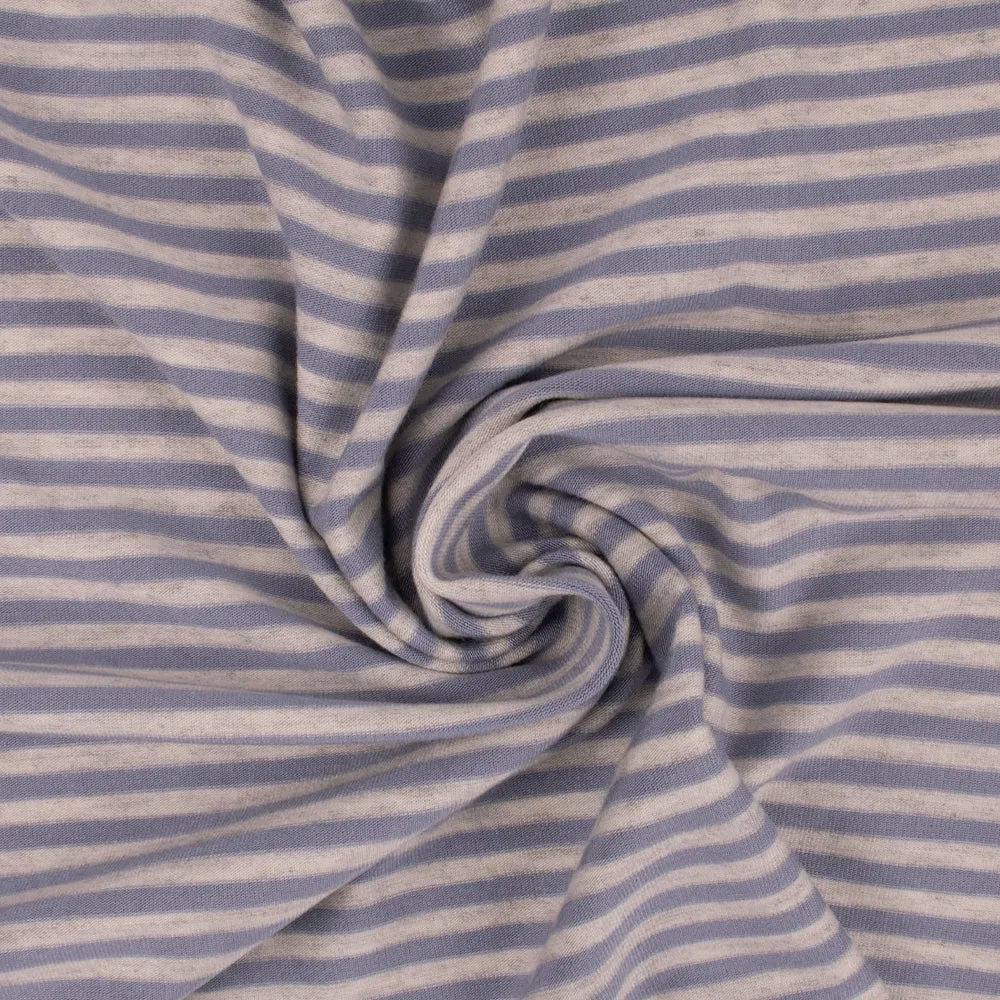BAMBOO - Printed knit - Stripes - Blue