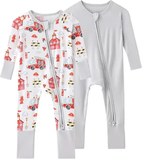 Bamboo Viscose Baby Pajamas Boys Girls Zippy Pjs Sleep 'N Play Romper - 0-24 Months