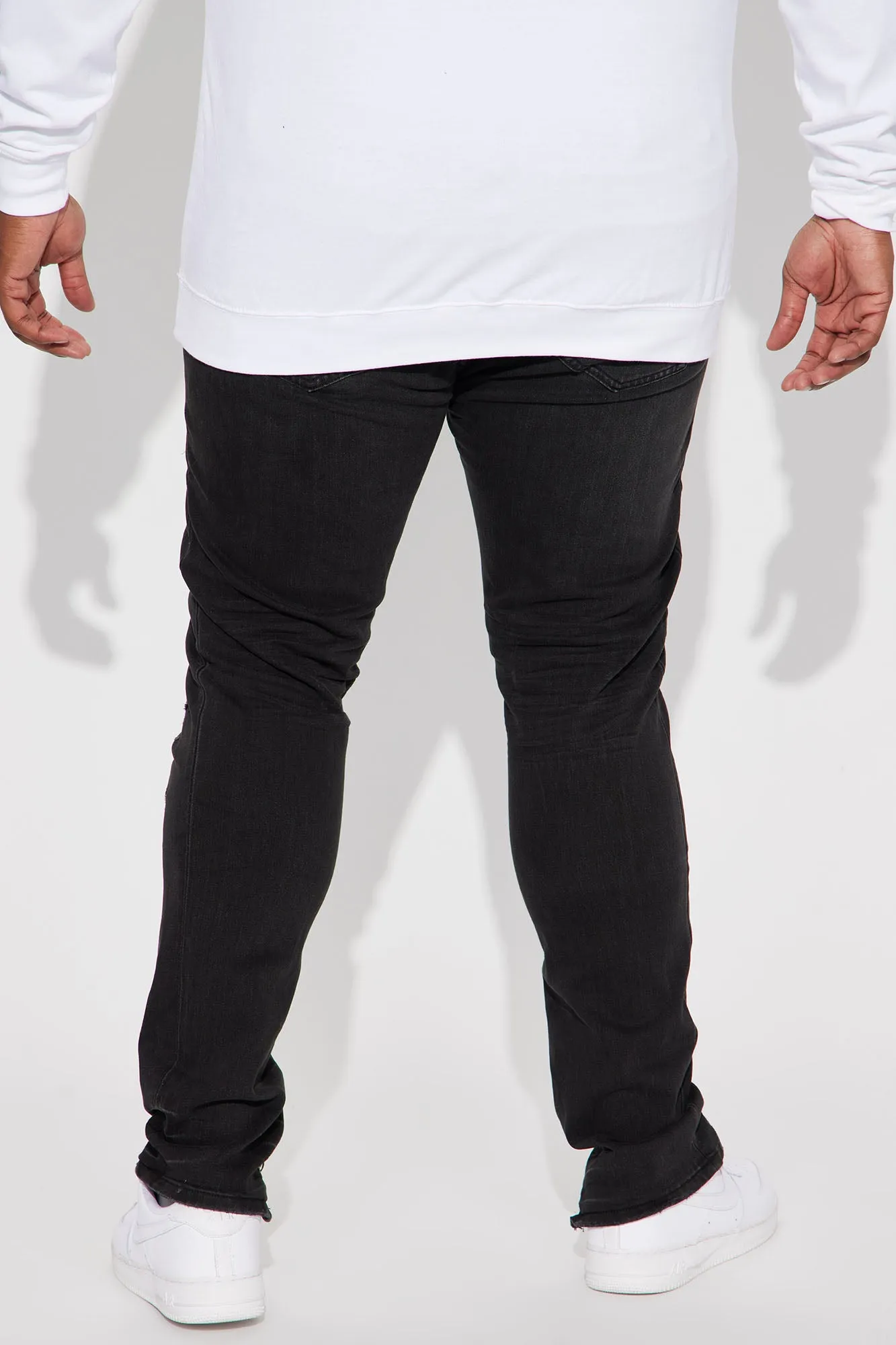 Be Ahead Ankle Zipper Stacked Skinny Jeans - Black