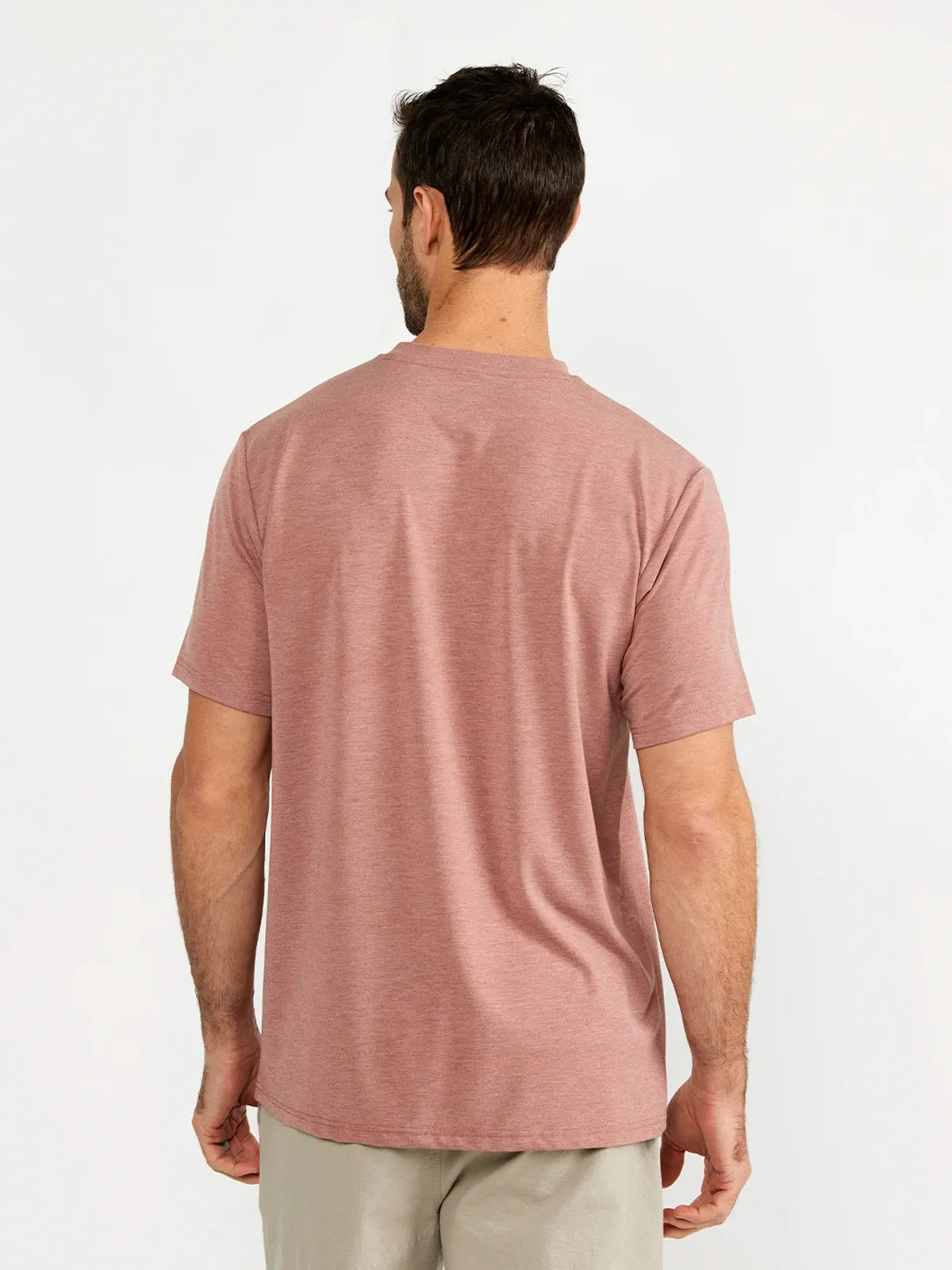 Free Fly Men's Bamboo Flex Pocket Tee - HEATHER BRICK