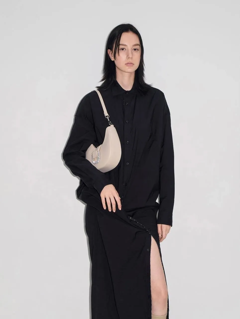 Gabine Leather Crystal-Embellished Hobo Bag