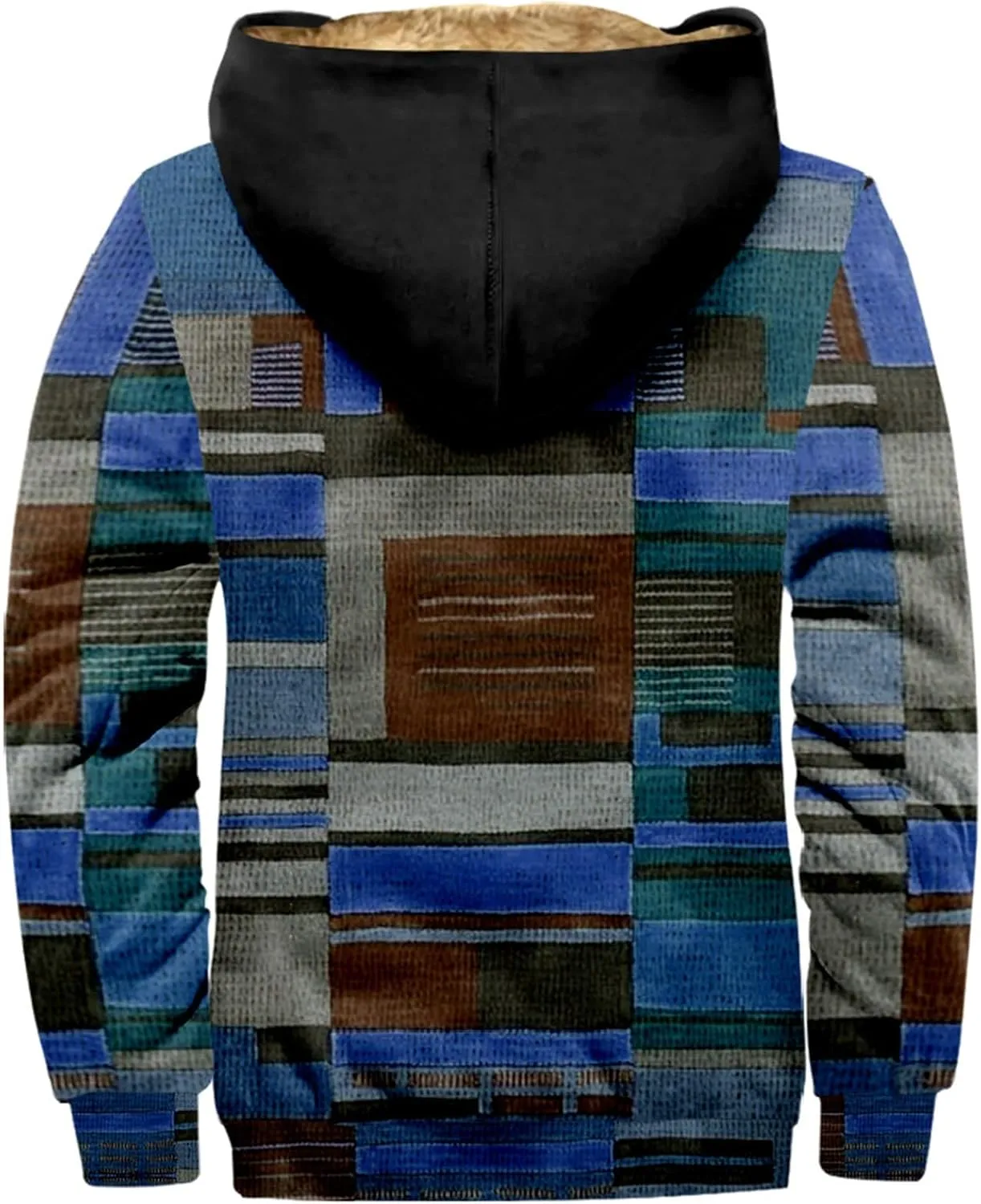 Graphic Hoodies For Men Western Aztec Vintage Plaid Jacket Sherpa Fleece Warm Lined Winter Coat Big And Tall Jackets