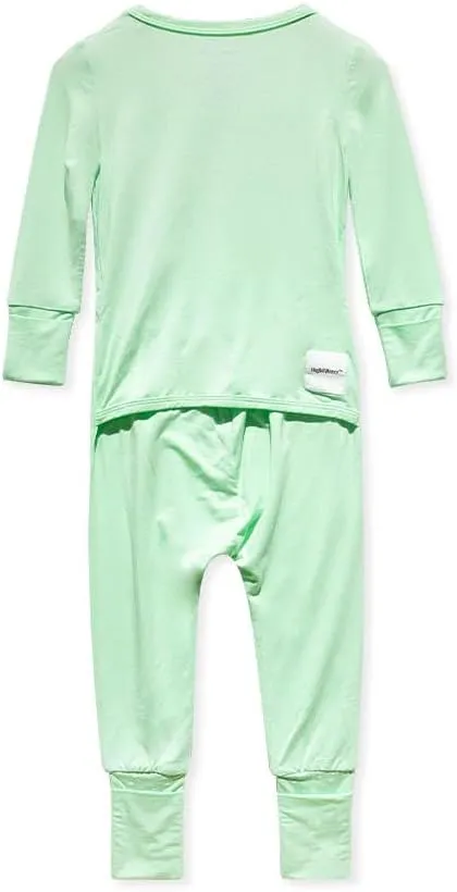 HUGH & HONEY SnugFlex™ Romper, Bamboo Viscose, Baby and Toddler Pajamas, No Zip with Convertible Hands and Feet Coverage