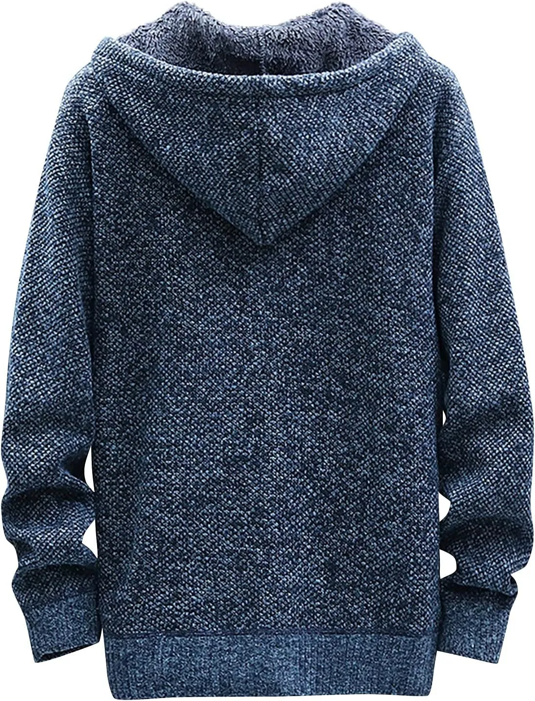 Knit Hoodies For Men Cardigan Sweaters Full Zip Hooded Sweatshirts Fleece Lined Sweater Jackets With Pockets