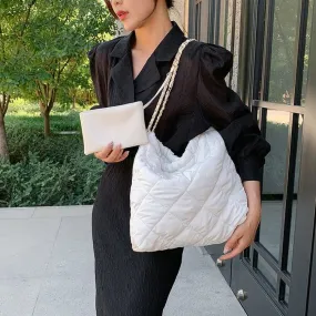 Large Puffer Tote Sling Bag with Purse-Showtown