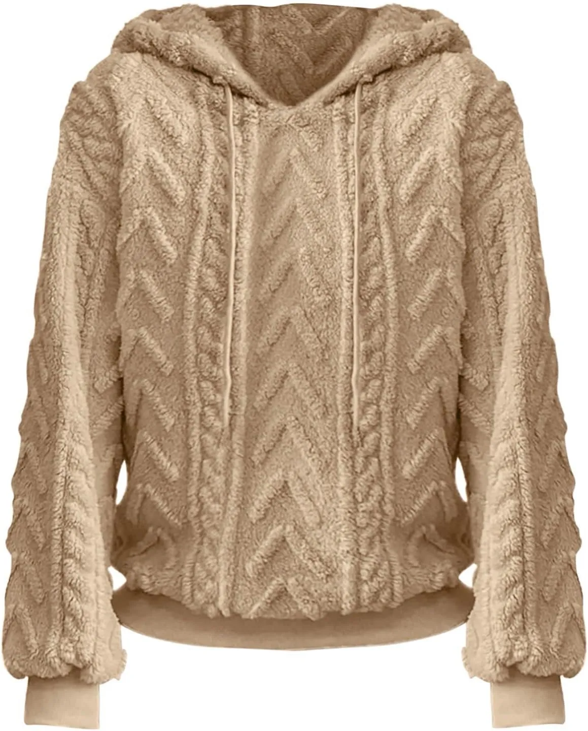 LCMTWX Womens Winter Fuzzy Fleece Jacket New Solid Hooded Thickened Jacquard Long Sleeve Sweater Coat Top Hooded Coats