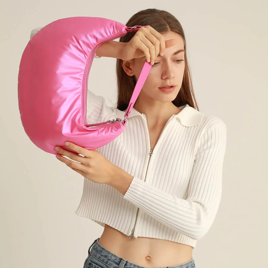 Lightweight Crescent Puffer Underarm Bag-Showtown
