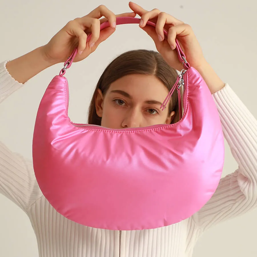 Lightweight Crescent Puffer Underarm Bag-Showtown
