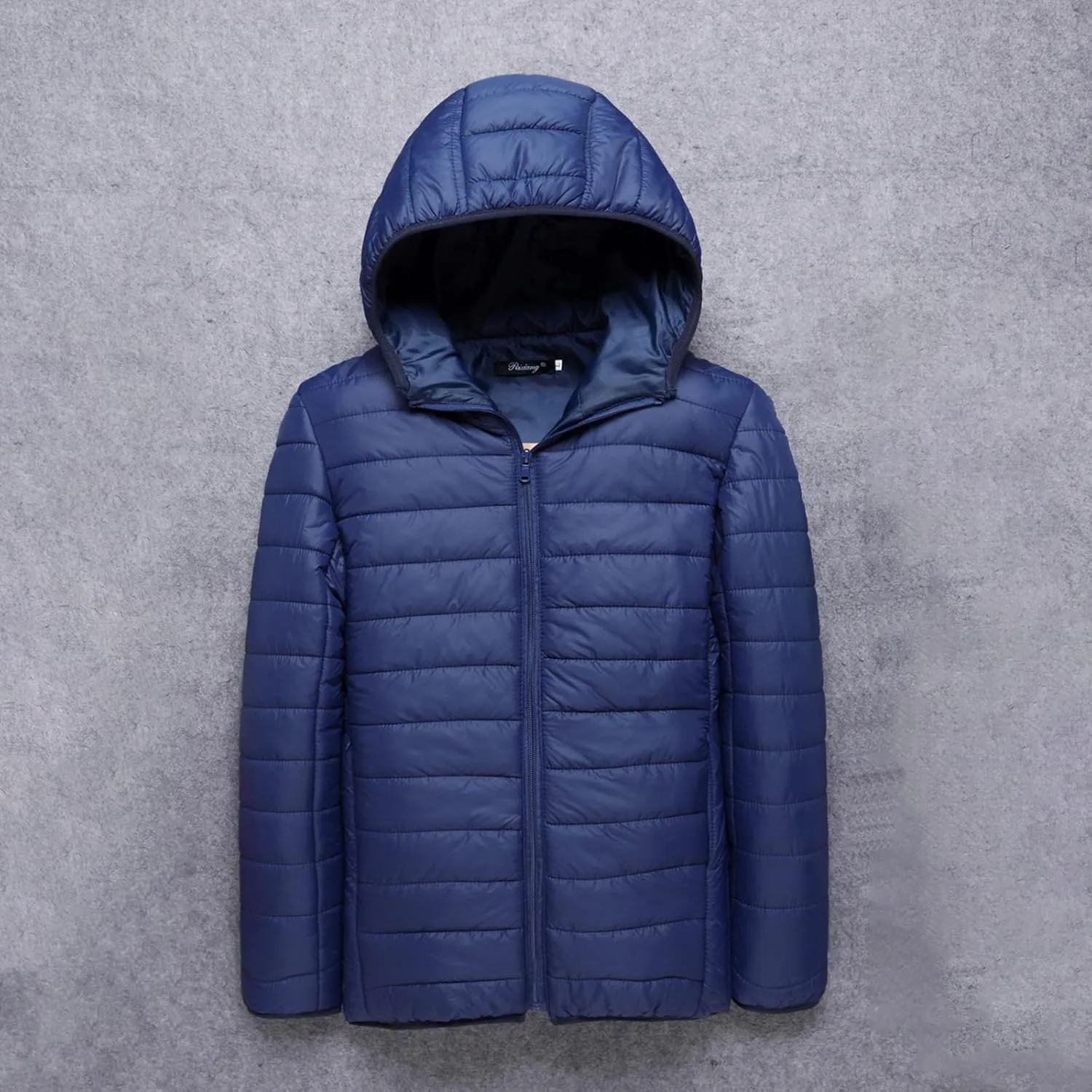 Lightweight Puffer Jacket Men with Hood Packable Down Jacket Zip up Padded Coat Quilted Insulated Jacket Winter Coat
