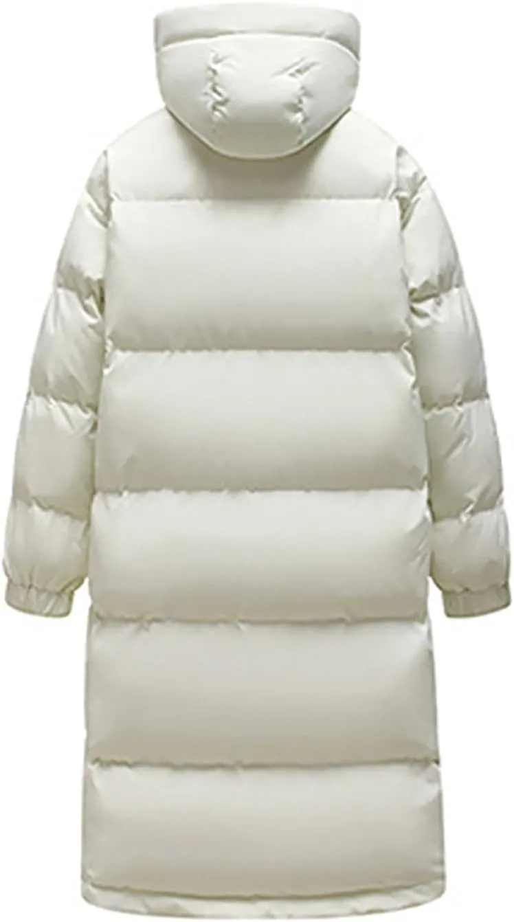 Men's Extra Long Parka Winter Coats Hooded Puffer Jacket Heavy Warm Water Resistant Outerwear For Cold Weather