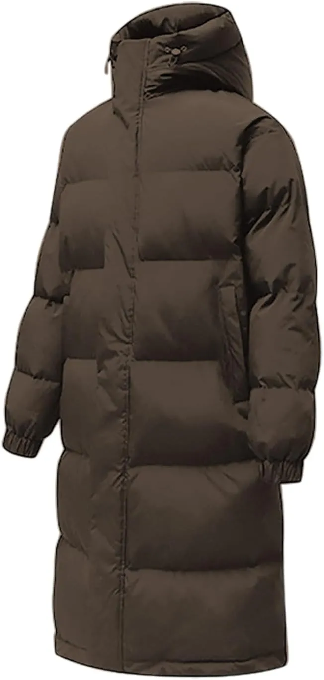Men's Extra Long Parka Winter Coats Hooded Puffer Jacket Heavy Warm Water Resistant Outerwear For Cold Weather