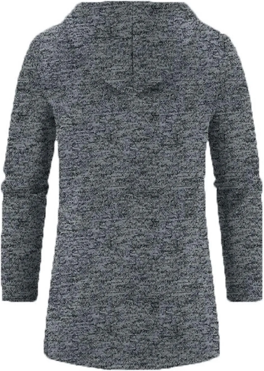 Mens Fleece Hoodie Long Zip Up Knit Cardigan Plus Size Jacket Winter Cardigan Coat Thermal Fashion Drawstring Coat