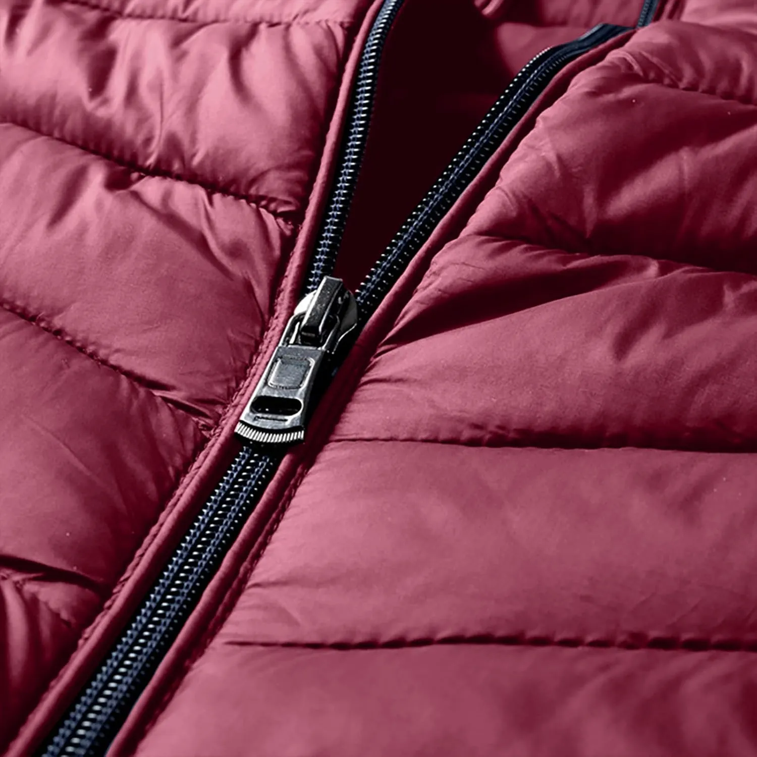 Men's Lightweight Hooded Puffer Jacket Winter Warm Windproof Quilted Jackets Full Zip Stand Collar Insulated Coat
