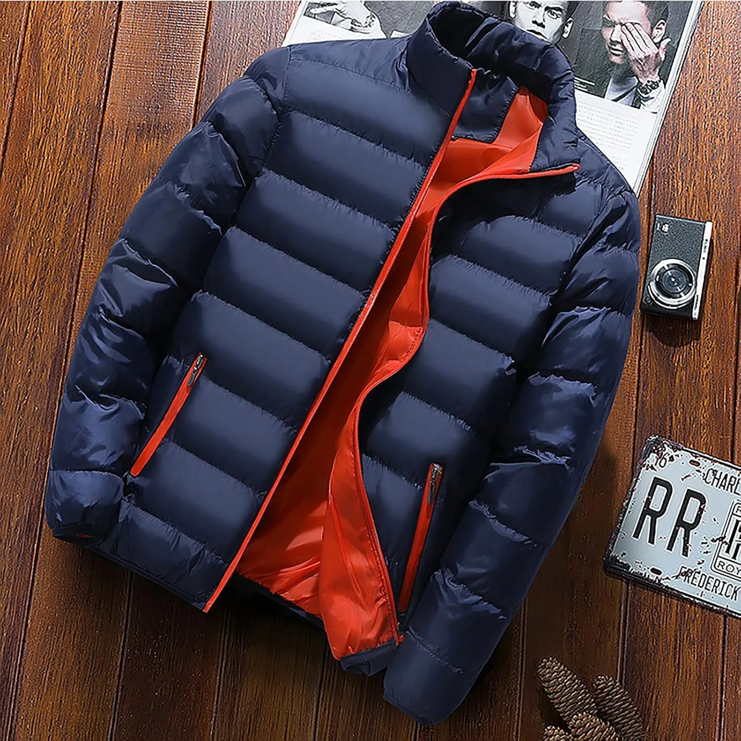 Men's Lightweight Puffer Jacket Winter Puffer Jacket Fleece Warm Coat Outerwear Cold Weather Jackets, L-5XL