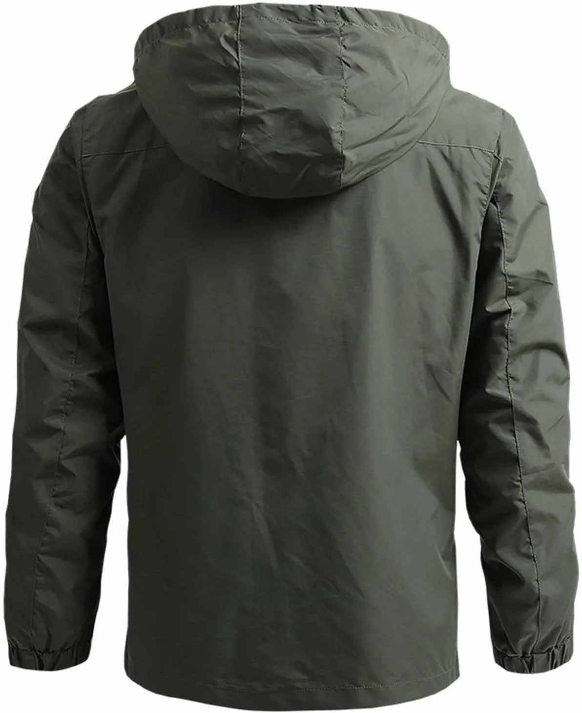 Men's Softshell Jacket Lightweight Water Resistant Hooded Outdoor Gym Sport Coats Work Hiking Rain Coat with Pockets