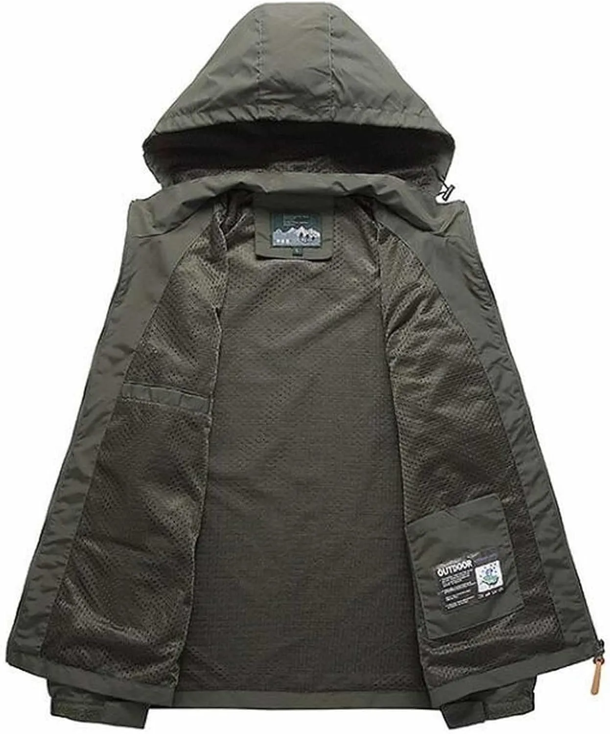Men's Softshell Jacket Lightweight Water Resistant Hooded Outdoor Gym Sport Coats Work Hiking Rain Coat with Pockets