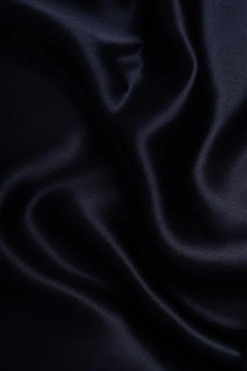 Midnight Navy Stretch Charmeuse Fabric