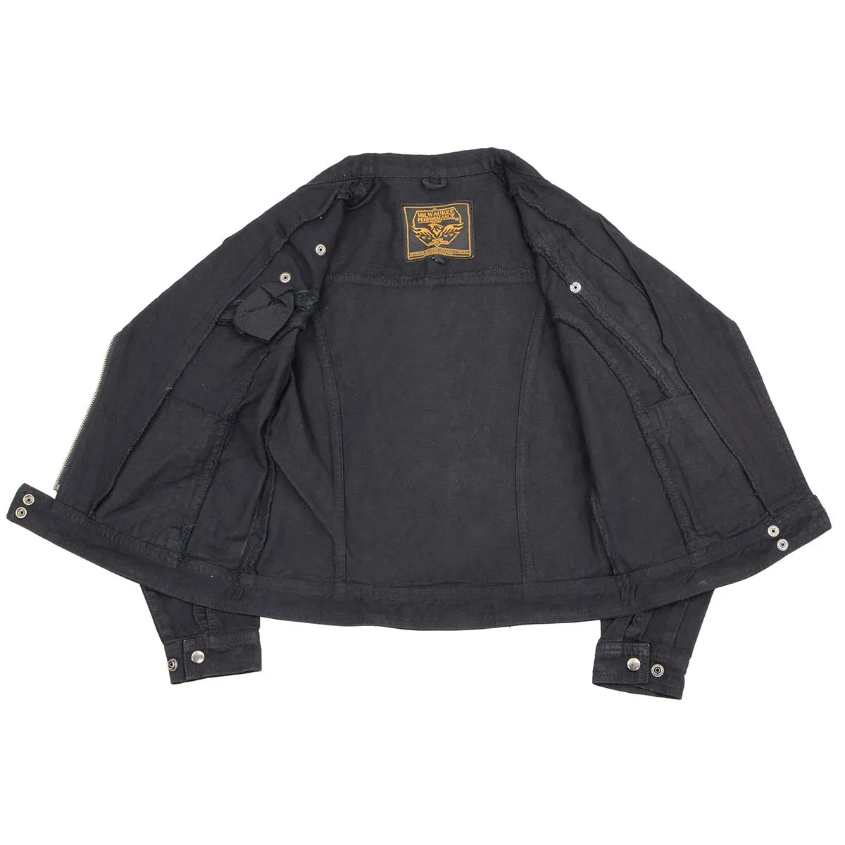 Milwaukee Leather MDL2000 Ladies Black Denim Jacket with Studded