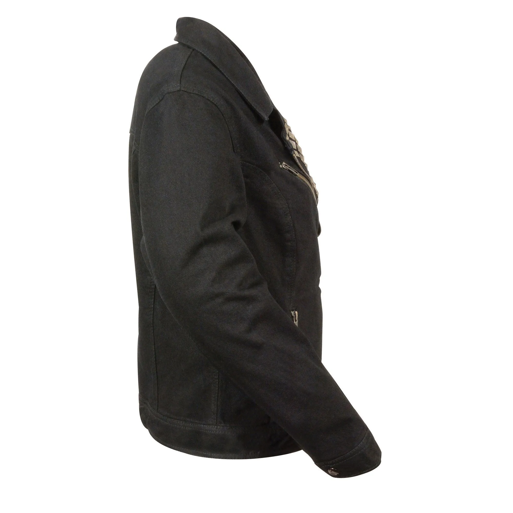 Milwaukee Leather MDL2000 Ladies Black Denim Jacket with Studded