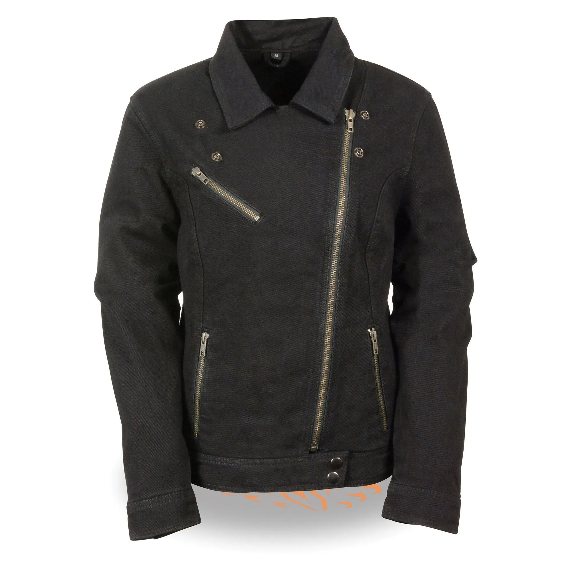 Milwaukee Leather MDL2000 Ladies Black Denim Jacket with Studded