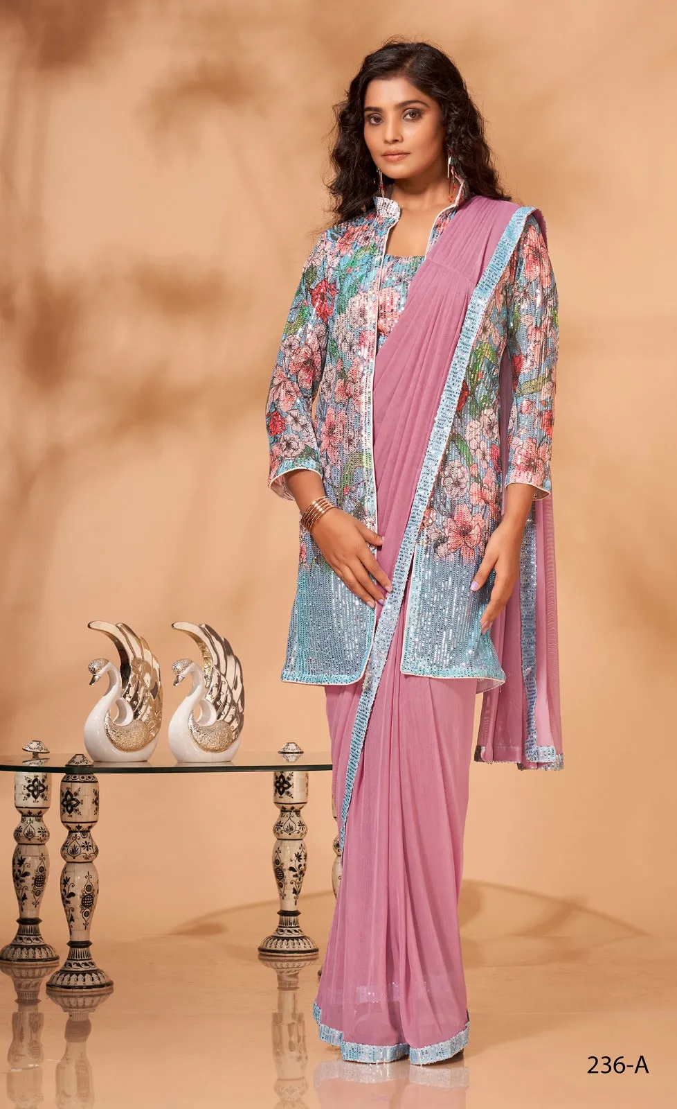 PARTY WEAR READYMADE SAREE D.NO 236-A