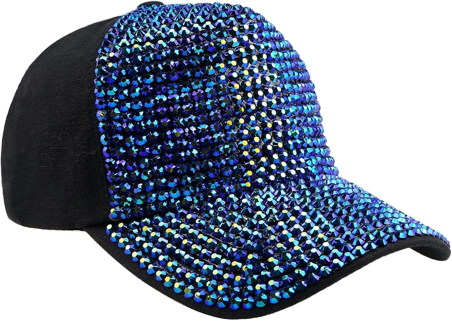 Studded Rhinestone Baseball Cap for Women Sparkle Bling Denim Sun Hat Casual Sports Hat