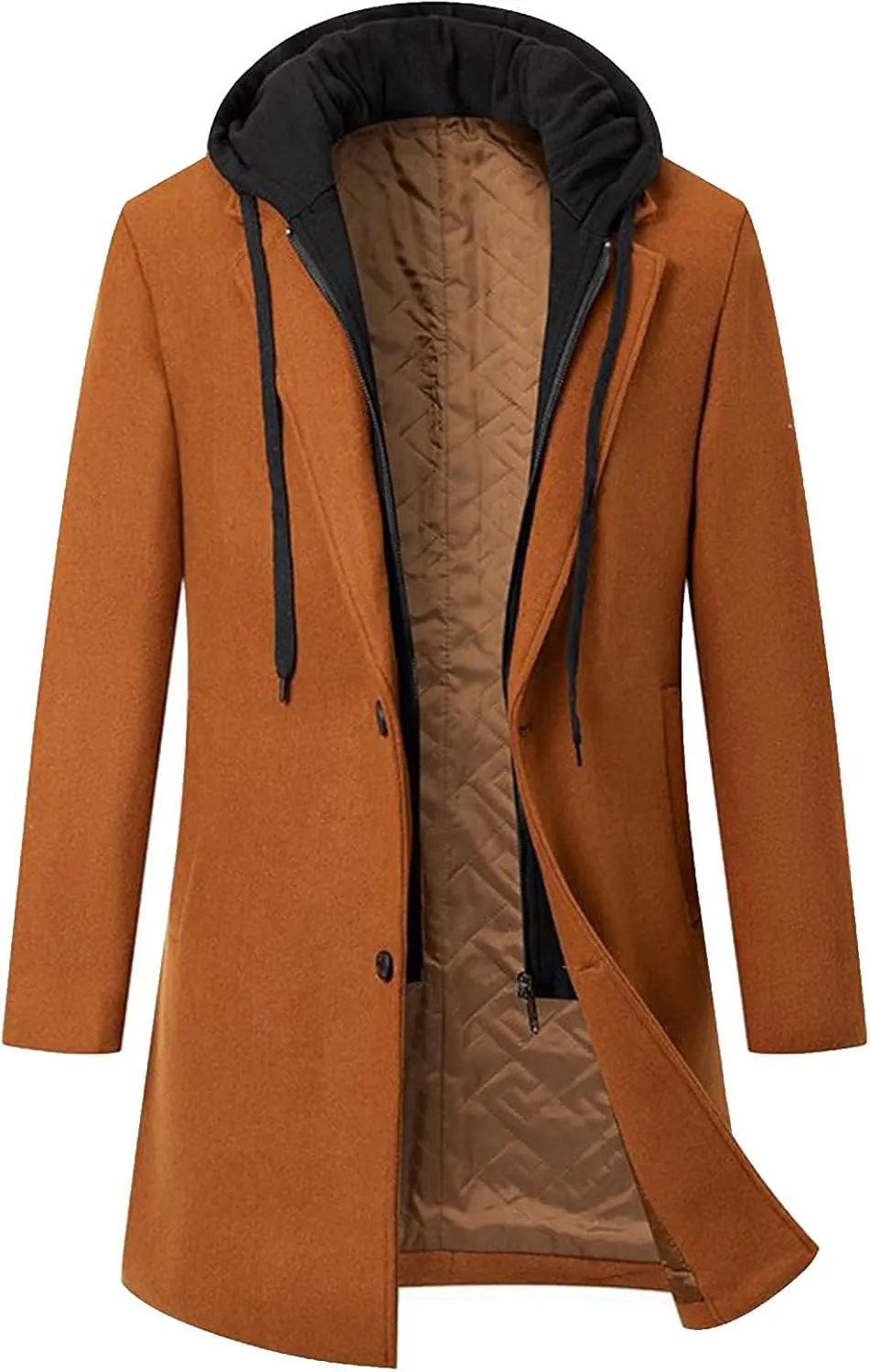 wodceeke Long Hooded Puffer Jacket for Women Winter Warm Down Coats Cotton Padded Windbreaker Overcoat with Removable Hood