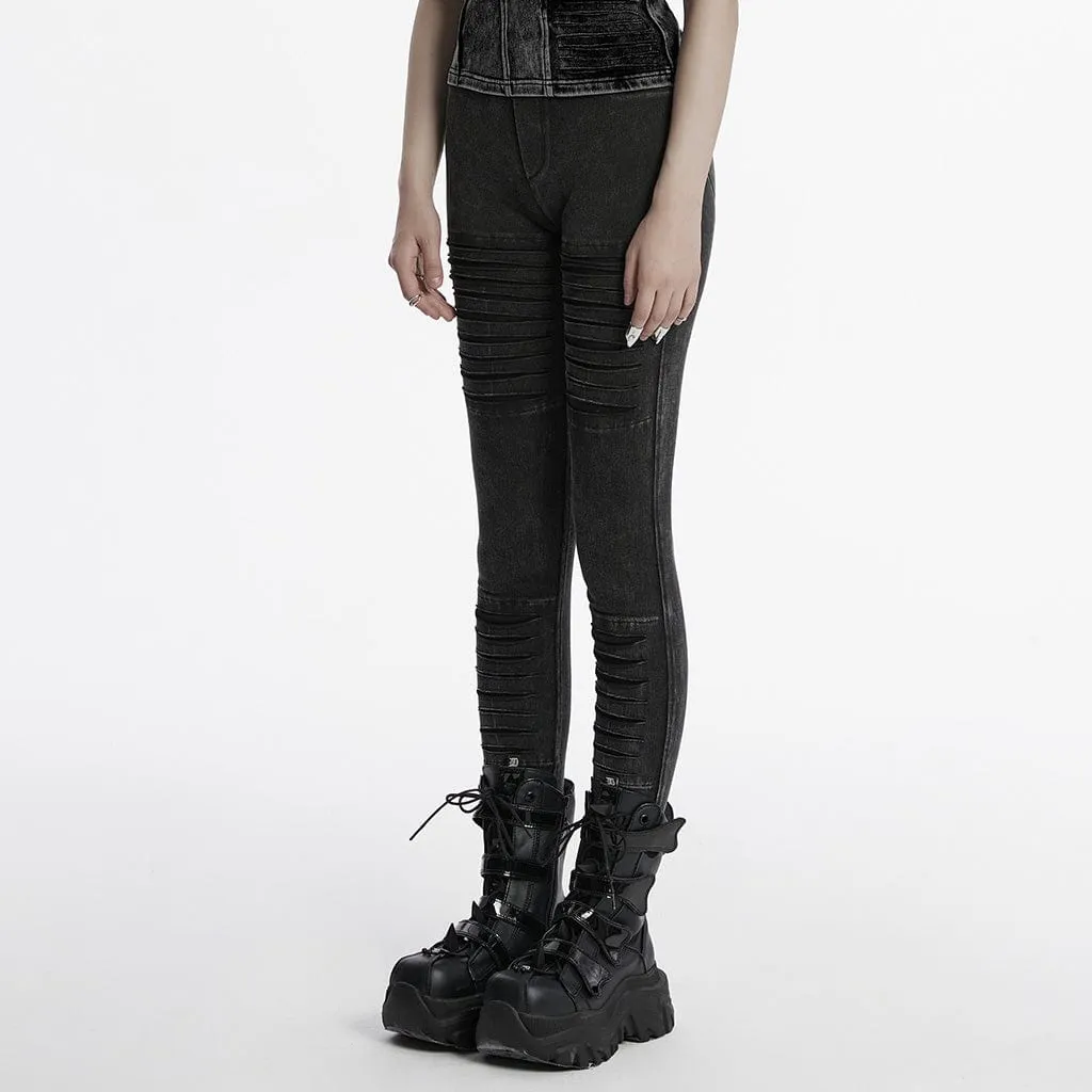 Women's Punk Ripped Distressed Jeans