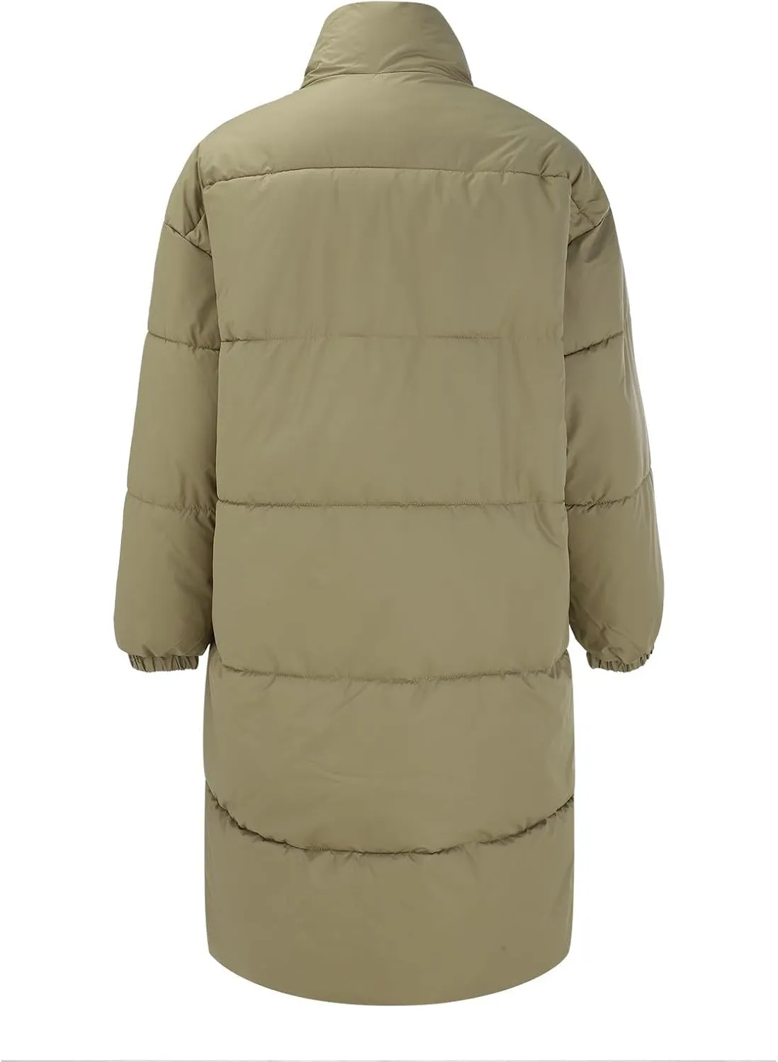 Women's Winter Thickened Down Jackets Long Quilted Puffer Coats Warm Loose Fit Casual Trendy P Letter Outerwear